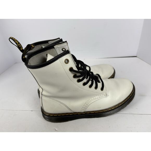 Doc Martens White Zavala Combat Lace-up Ankle Boots Womens Size US 7 - Picture 5 of 9